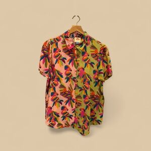 FARM Rio Multicolor Parrot Button Down Shirt